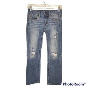 Women's American Eagle Artist Stretch Distressed Cropped Jeans Size 2